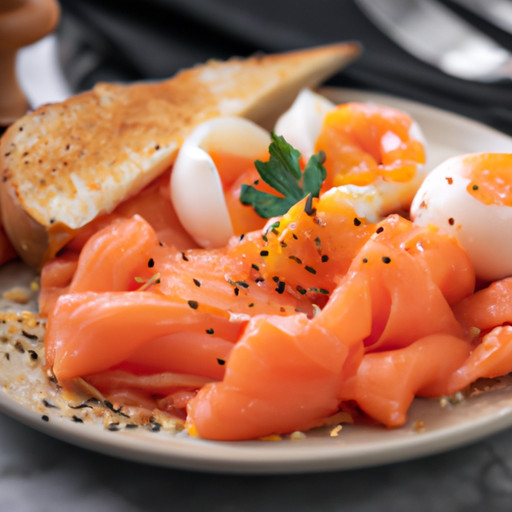 Delicious dish of Salmon and eggs 91655